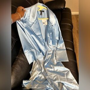 Light Blue Satin Robe